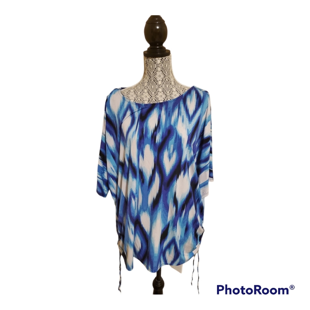 Ruby Rd blue and white tunic size 2x